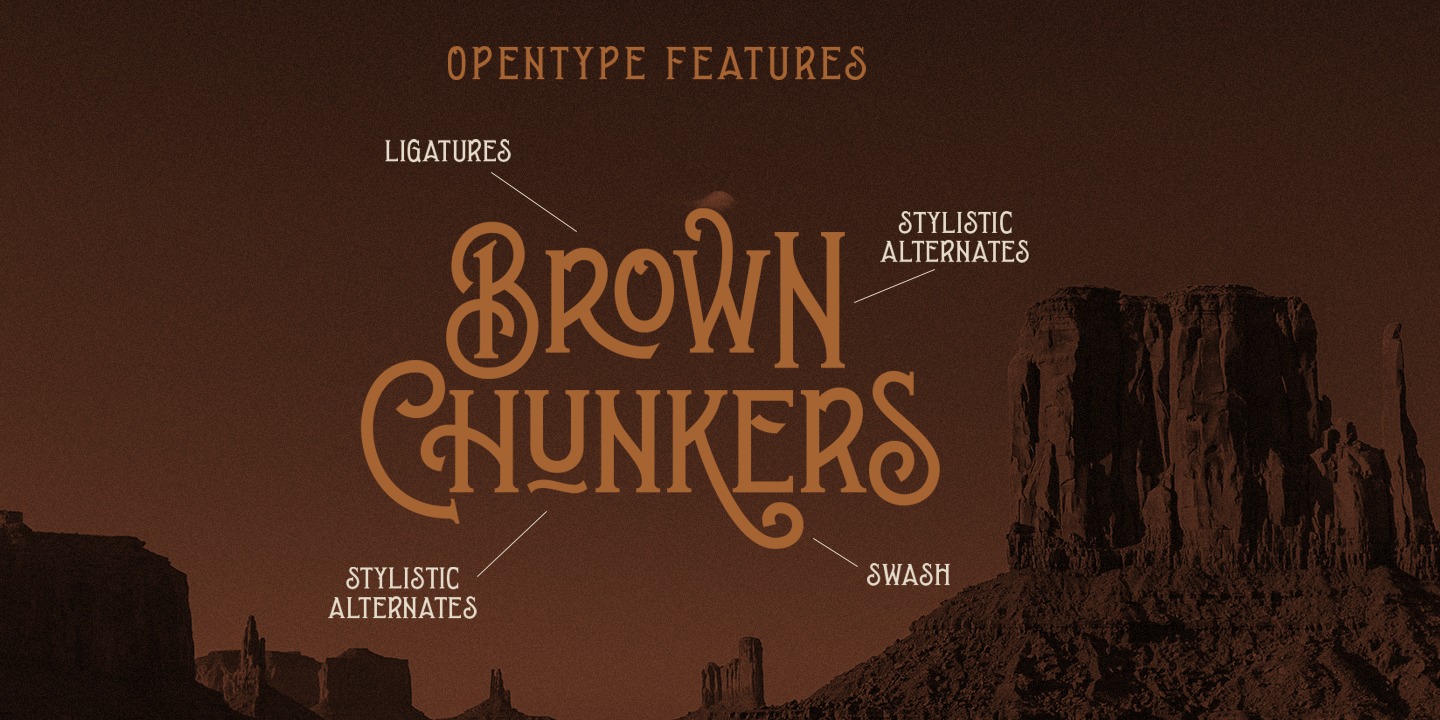 Пример шрифта Brown Chunkers Regular